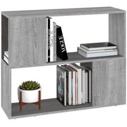 vidaXL 2 Shelf Grey Sonoma Bookcase - Size: 63 x 80 x 24cm - Wilko - thumbnail 5