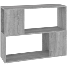 vidaXL 2 Shelf Grey Sonoma Bookcase - Size: 63 x 80 x 24cm - Wilko - thumbnail 3