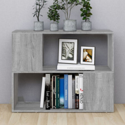 vidaXL 2 Shelf Grey Sonoma Bookcase - Size: 63 x 80 x 24cm - Wilko - thumbnail 1