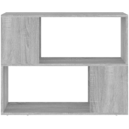 vidaXL 2 Shelf Grey Sonoma Bookcase - Size: 63 x 80 x 24cm - Wilko - thumbnail 4