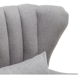 Living and Home Grey Modern Wing Back Armchair with Footstool - Size: Single - Wilko - thumbnail 5