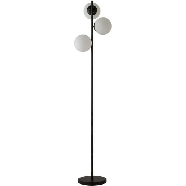 ValueLights Jas 3 Way Frosted White Glass Globe Shade Silver Chrome LED Floor Lamp - Size: 159 x 35 x 25cm - Black - Wilko - image 1