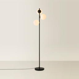 ValueLights Jas 3 Way Frosted White Glass Globe Shade Silver Chrome LED Floor Lamp - Size: 159 x 35 x 25cm - Black - Wilko - thumbnail 6