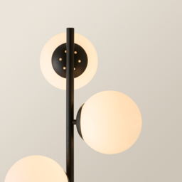 ValueLights Jas 3 Way Frosted White Glass Globe Shade Silver Chrome LED Floor Lamp - Size: 159 x 35 x 25cm - Black - Wilko - thumbnail 5