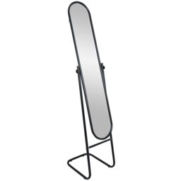 Harbour Housewares Black Round Full Length Mirror 153 x 30cm - Size: 153 x 30 x 30cm - Wilko
