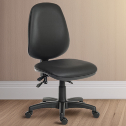Teknik Office Practica Faux Leather Desk Chair Black - Size: 95 x 49 x 45cm - Wilko - thumbnail 1