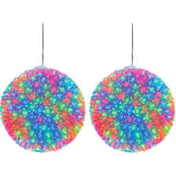 Set of 2 Multicolour LED Christmas Porch Balls - Wilko - thumbnail 3