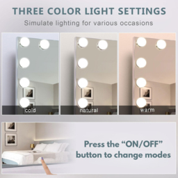 Portland 4 Drawer Stone Grey Dressing Table Set with LED Mirror - Size: 42 x 94 x 140cm - Wilko - thumbnail 5