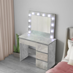 Portland 4 Drawer Stone Grey Dressing Table Set with LED Mirror - Size: 42 x 94 x 140cm - Wilko - thumbnail 4