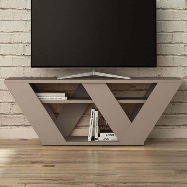 Decortie Pipralla 2 Shelf Mocha Grey Modern TV Unit - Size: 40 x 110 x 30cm - Wilko - image 1