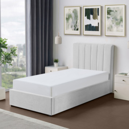 Brooklyn Evelynne Single Light Grey Linen Ottoman Bed - Wilko - thumbnail 5