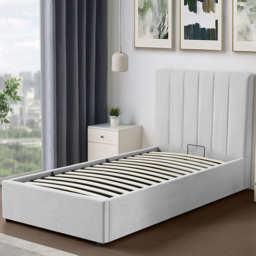 Brooklyn Evelynne Single Light Grey Linen Ottoman Bed - Wilko - thumbnail 1