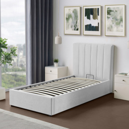 Brooklyn Evelynne Single Light Grey Linen Ottoman Bed - Wilko - thumbnail 6