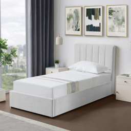 Brooklyn Evelynne Single Light Grey Linen Ottoman Bed - Wilko - thumbnail 3