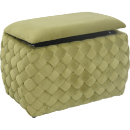 Artemis Home Plumeo Green Velvet Storage Ottoman - Size: 45 x 65 x 43cm - Wilko - thumbnail 3