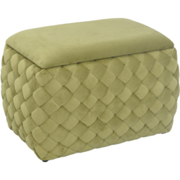 Artemis Home Plumeo Green Velvet Storage Ottoman - Size: 45 x 65 x 43cm - Wilko - thumbnail 4