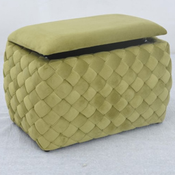 Artemis Home Plumeo Green Velvet Storage Ottoman - Size: 45 x 65 x 43cm - Wilko
