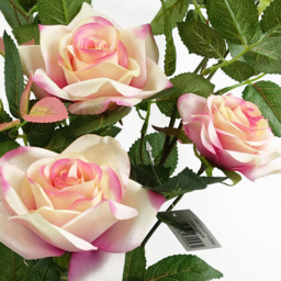 Leaf Pink Rose Artificial Plant 50cm - Size: 50 x 25 x 25cm - Wilko - thumbnail 4