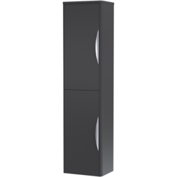 nuie Parade 2 Door Soft Black Wall Hung Tall Cabinet - Size: 1399 x 356 x 253mm - Wilko - thumbnail 3
