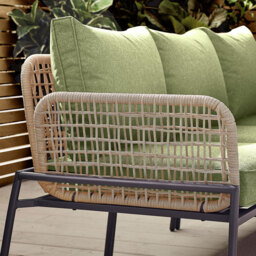 Furniturebox Asia 5 Seater Black and Brown Rattan Outdoor Corner Sofa Set - Wilko - thumbnail 3