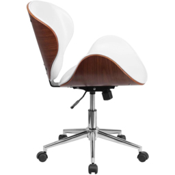FWStyle White and Walnut Faux Leather Armless Office Chair - Size: 97.79 x 66.04 x 65.41cm - Wilko - thumbnail 6