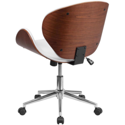 FWStyle White and Walnut Faux Leather Armless Office Chair - Size: 97.79 x 66.04 x 65.41cm - Wilko - thumbnail 5