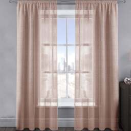 Velosso Alessandria Blush Pink Slot Top Voile Panel Curtain 137 x 182cm - Size: W 137 x D 182cm - Wilko