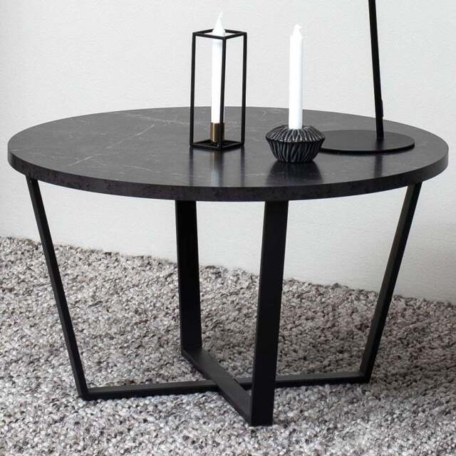 Florence Amble Black Marble Melamine Top Round Coffee Table - Furniture To Go - Wilko - image 1