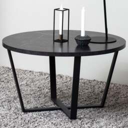 Florence Amble Black Marble Melamine Top Round Coffee Table - Furniture To Go - Wilko - thumbnail 1