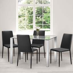 Julian Bowen Set of 2 Black Jazz Dining Chairs - Wilko - thumbnail 1