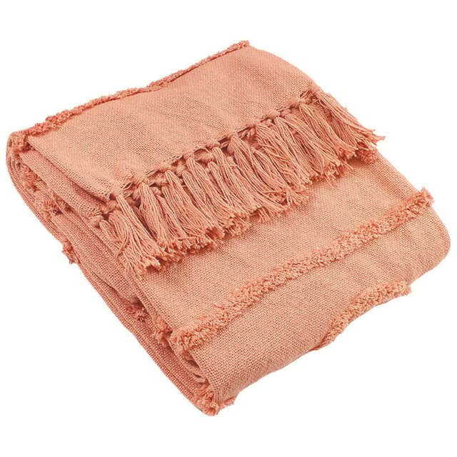 furn. Jakarta Blush Pink Tufted Throw 130 x 180cm - Size: 180 x 130cm - Wilko - image 1