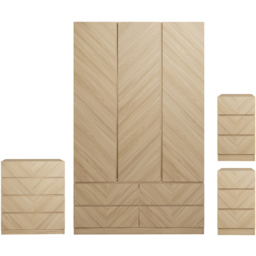 GFW Catania Euro Oak 4 Piece Bedroom Furniture Set - Wood - Wilko - thumbnail 3