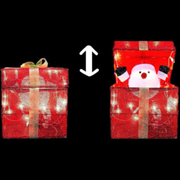 Shatchi LED Santa Pop Up Gift Box Christmas Decoration 30cm - Size: 30 x 28 x 3cm - Red - Wilko - thumbnail 4