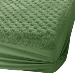 Velosso Single Olive Chunky Popcorn Fitted Sheet - Wilko
