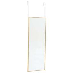Living and Home Gold Frame Over Door Full Length Mirror 28 x 78cm - Size: 78 x 28cm - Wilko - thumbnail 1