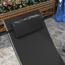 Outsunny Set of 2 Black Folding Sun Lounger - Size: 87 x 64 x 154cm - Wilko - thumbnail 4