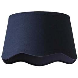 ValueLights Mabel Scalloped Bottom Navy Linen Small Shade - Size: 15 x 25 x 25cm - Blue - Wilko