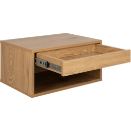 Florence Cholet Single Drawer Single Shelf Oak Square Bedside Table - Brown - Furniture To Go - Wilko - thumbnail 5