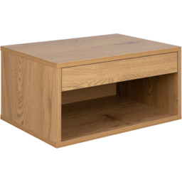 Florence Cholet Single Drawer Single Shelf Oak Square Bedside Table - Brown - Furniture To Go - Wilko - thumbnail 3