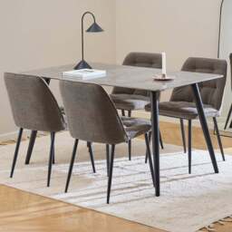 Florence Wicklow Brooke 4 Seater Dining Set Grey Black and Taupe - Grey/Black/Taupe - Wilko