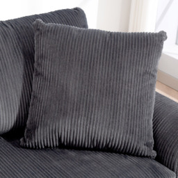 HOMCOM 3 Seater Grey Upholstered Jumbo Cord Sofa - Wilko - thumbnail 4