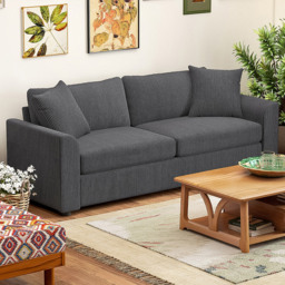 HOMCOM 3 Seater Grey Upholstered Jumbo Cord Sofa - Wilko - thumbnail 5