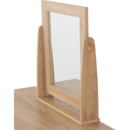Seconique Seville White Gloss Light Oak Veneer Dressing Table Set with Mirror - Size: 39 x 100 x 76cm - Wilko - thumbnail 7