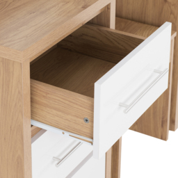 Seconique Seville White Gloss Light Oak Veneer Dressing Table Set with Mirror - Size: 39 x 100 x 76cm - Wilko - thumbnail 6