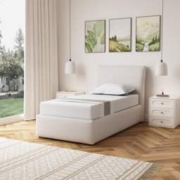 Artemis Home Bethany Single Beige Linen Upholstered Ottoman Bed - Wilko - thumbnail 6