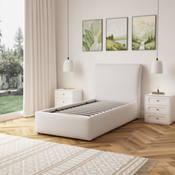 Artemis Home Bethany Single Beige Linen Upholstered Ottoman Bed - Wilko - thumbnail 3