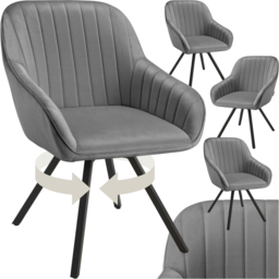 tectake Set of 4 Grey Velvet Fabric Lounge Armchair - Size: Single - Wilko - thumbnail 3