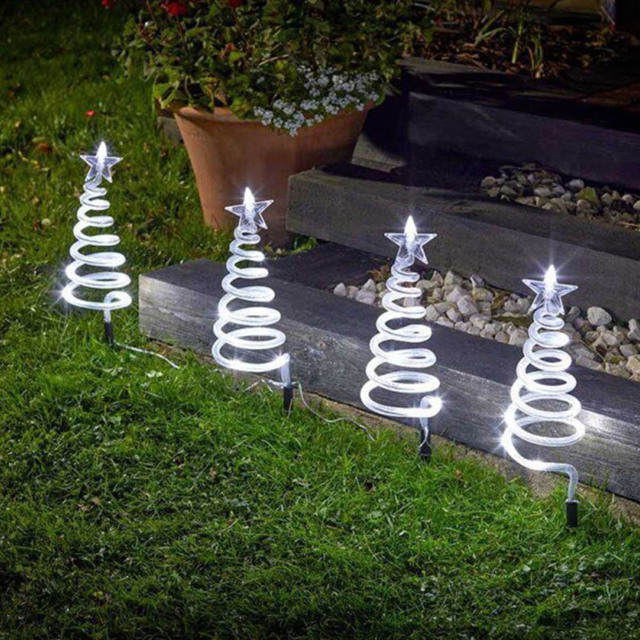 Marco Paul Cool White LED Tree Spiral Stakes 4 Pack - Size: 50 x 10 x 10cm - Wilko - image 1