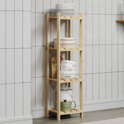 Core Products 4 Shelf Narrow Slatted Storage Unit - Size: 27 x 29 x 108cm - n/a - Wilko