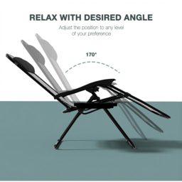 Garden Vida Set of 2 Grey Zero Gravity Chair - Size: 1 Seater - Wilko - thumbnail 7